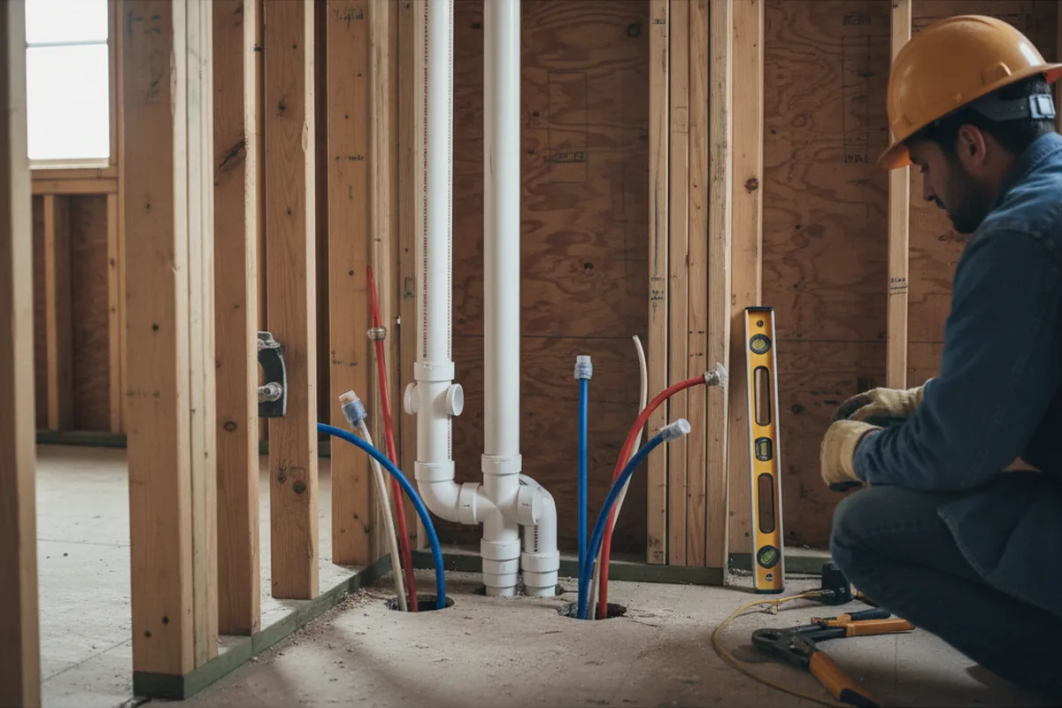 Drain and supply rough-in during Drain Cleaning in Maple Rapids